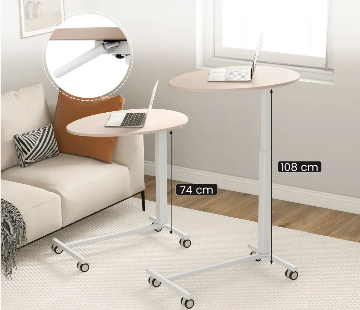 Masa pentru laptop Costway JV11346PK (Beige/White)