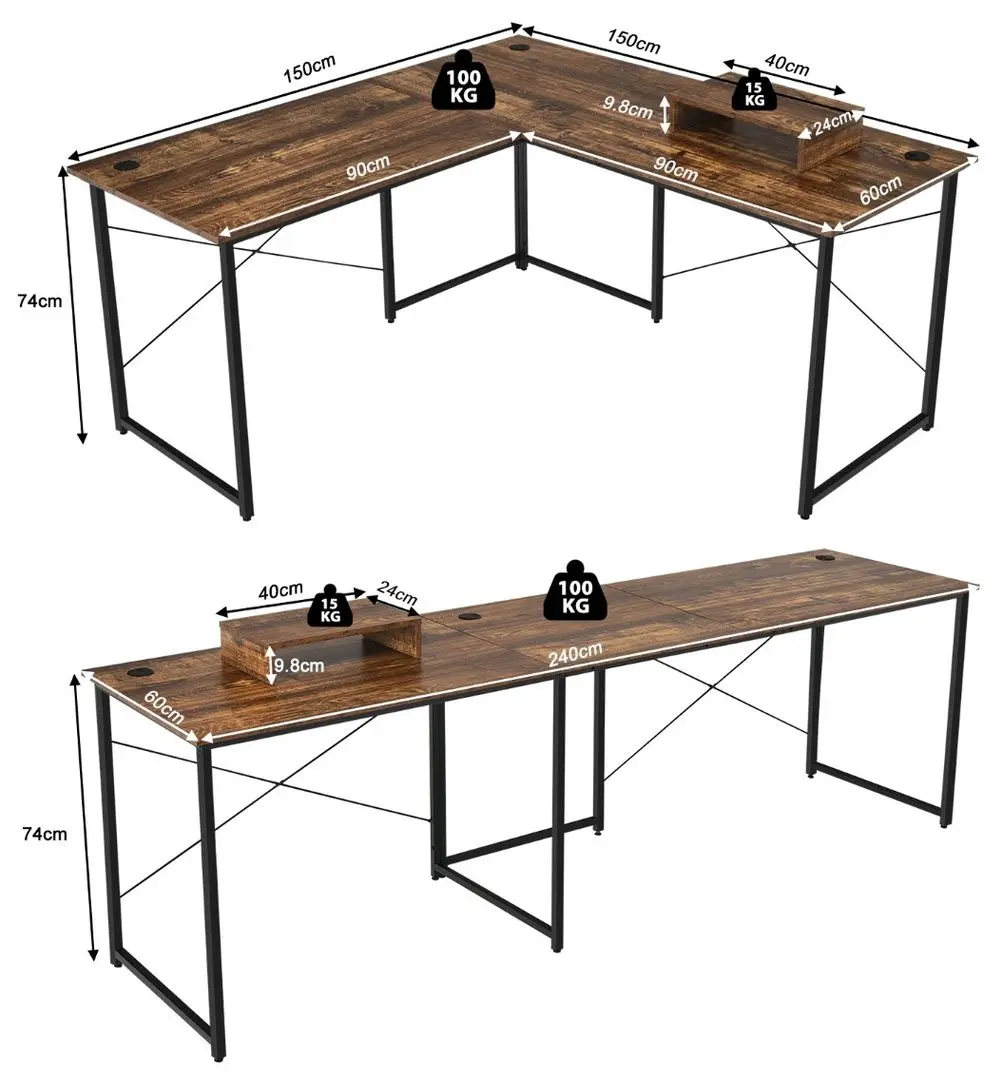 Masa de calculator Costway CB10122CF (Rustic Brown)