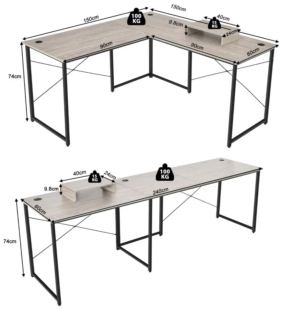 Masa de calculator Costway CB10122GR (Grey)