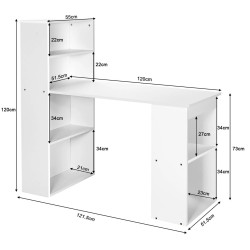 Masa de calculator Costway CB10301WH (White) Thumb