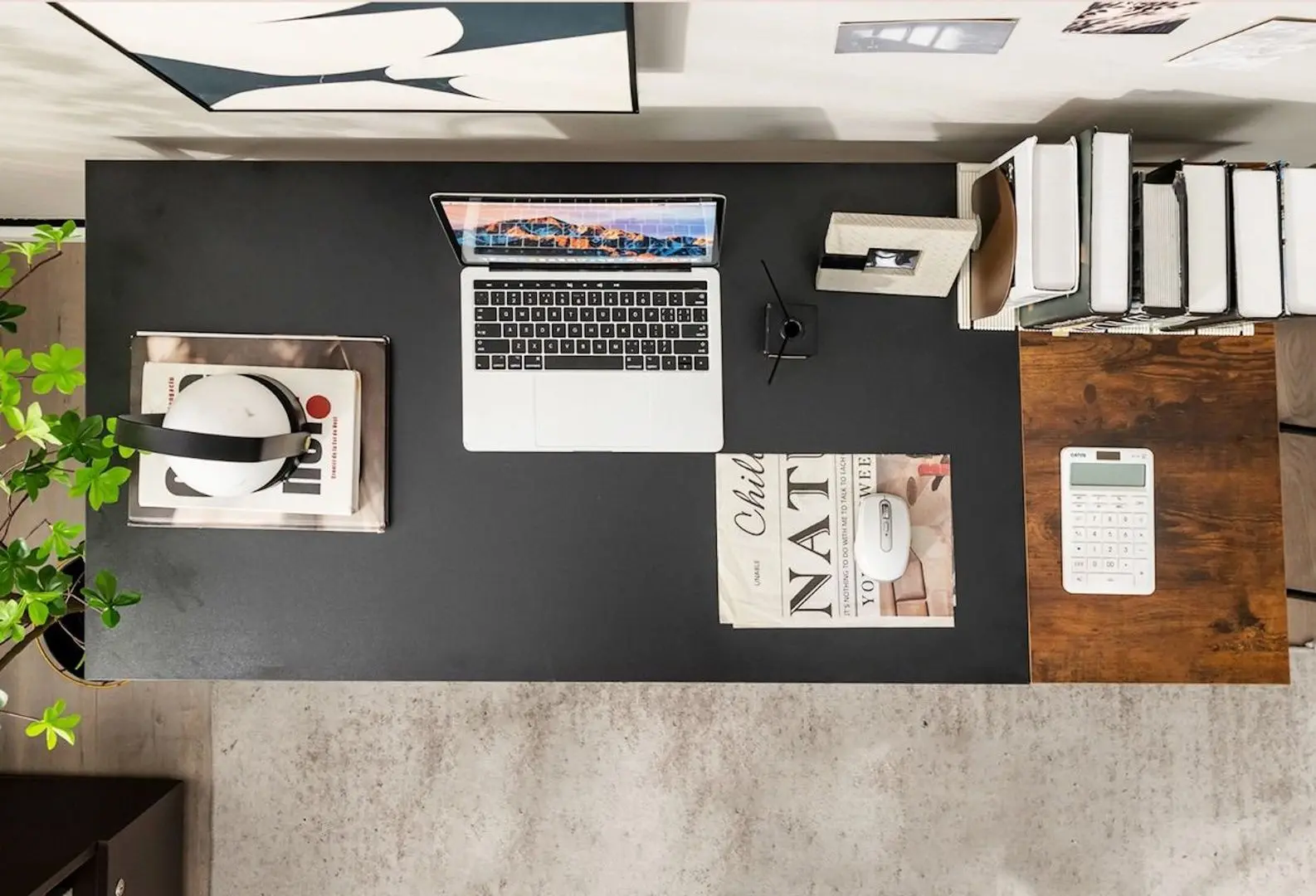 Masa pentru calculator Costway CB10417DK (Black/Rustic Brown)