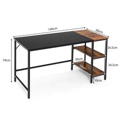 Masa pentru calculator Costway CB10417DK (Black/Rustic Brown) Thumb