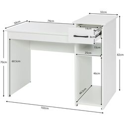 Masa de calculator Costway CB10438WH (White) Thumb