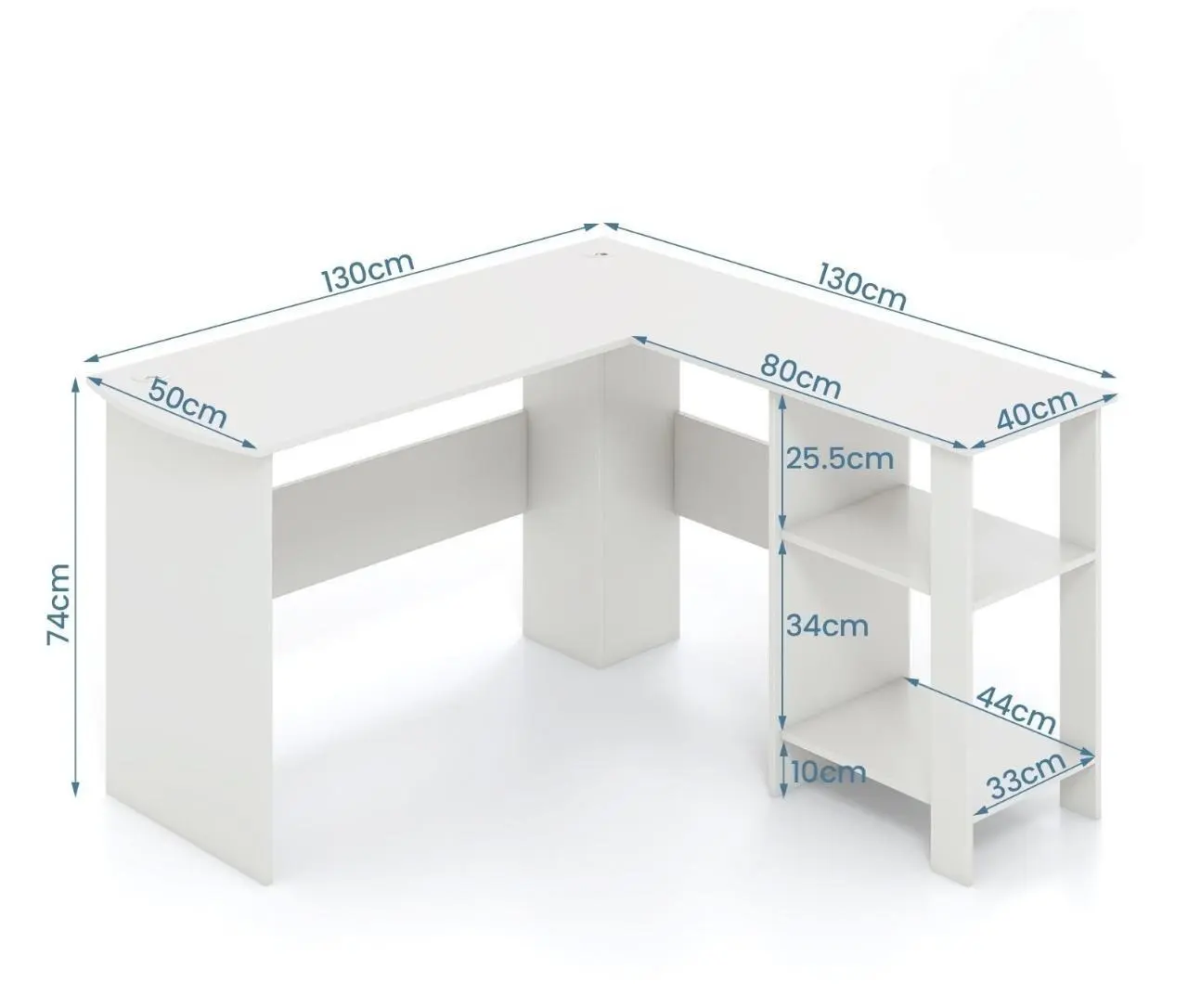 Masa pentru calculator Costway CB10461WH (White)