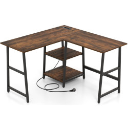 Masa pentru calculator Costway CB10470DE-CF (Black /Rustic Brown) Thumb