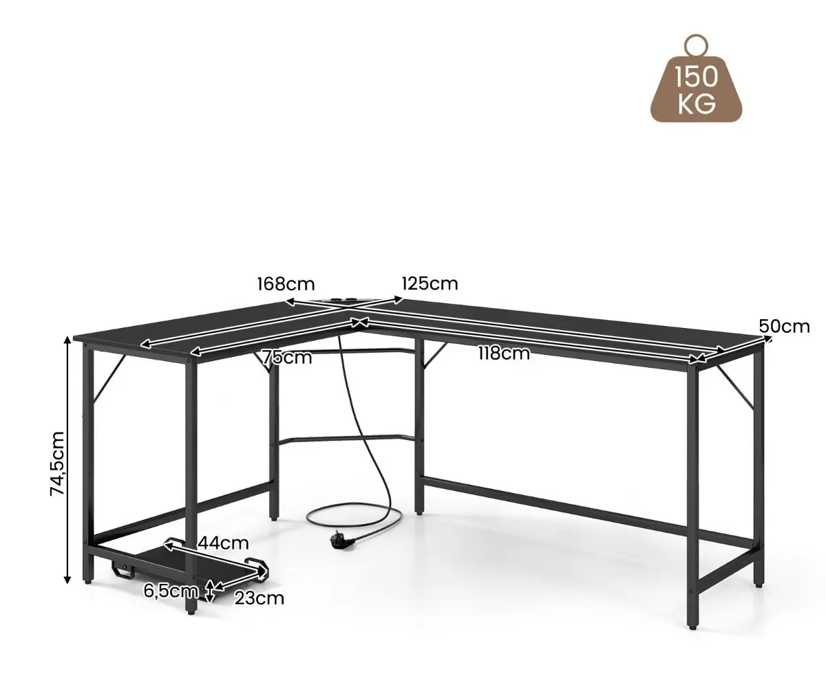 Masa de calculator Costway CB10477DE-DK (Black)