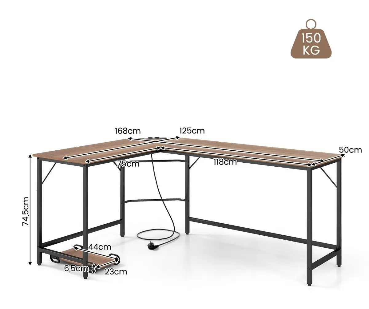 Стол компьютерный Costway CB10477DE-NA (Natural)