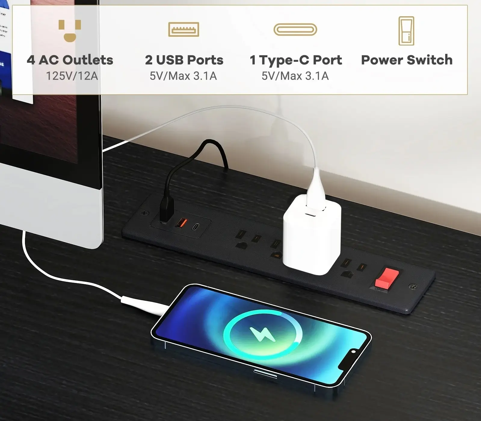 Masa pentru calculator Costway CB10593DE-DK+ (Black)