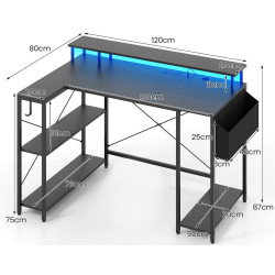 Masa de calculator Costway CB10594DE-DK (Black) Thumb