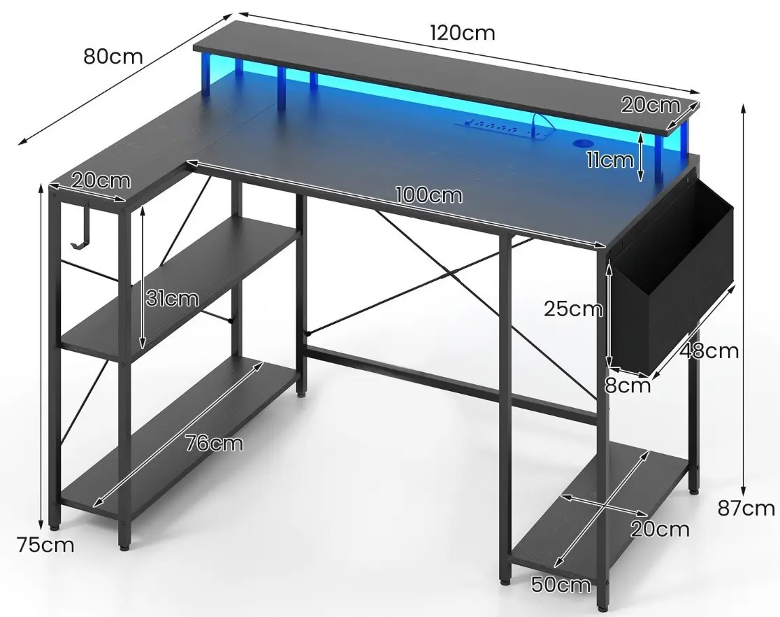 Masa de calculator Costway CB10594DE-DK (Black)