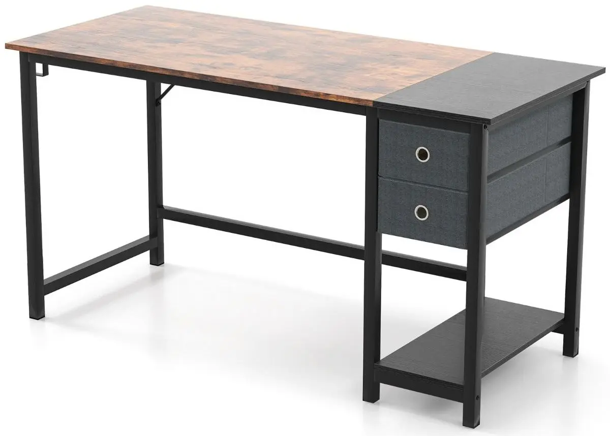 Стол компьютерный Costway CB10603BN (Rustic Brown/Black)