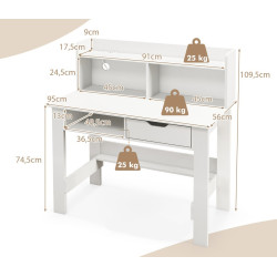Masa pentru calculator Costway CB10698DE-WH (White) Thumb