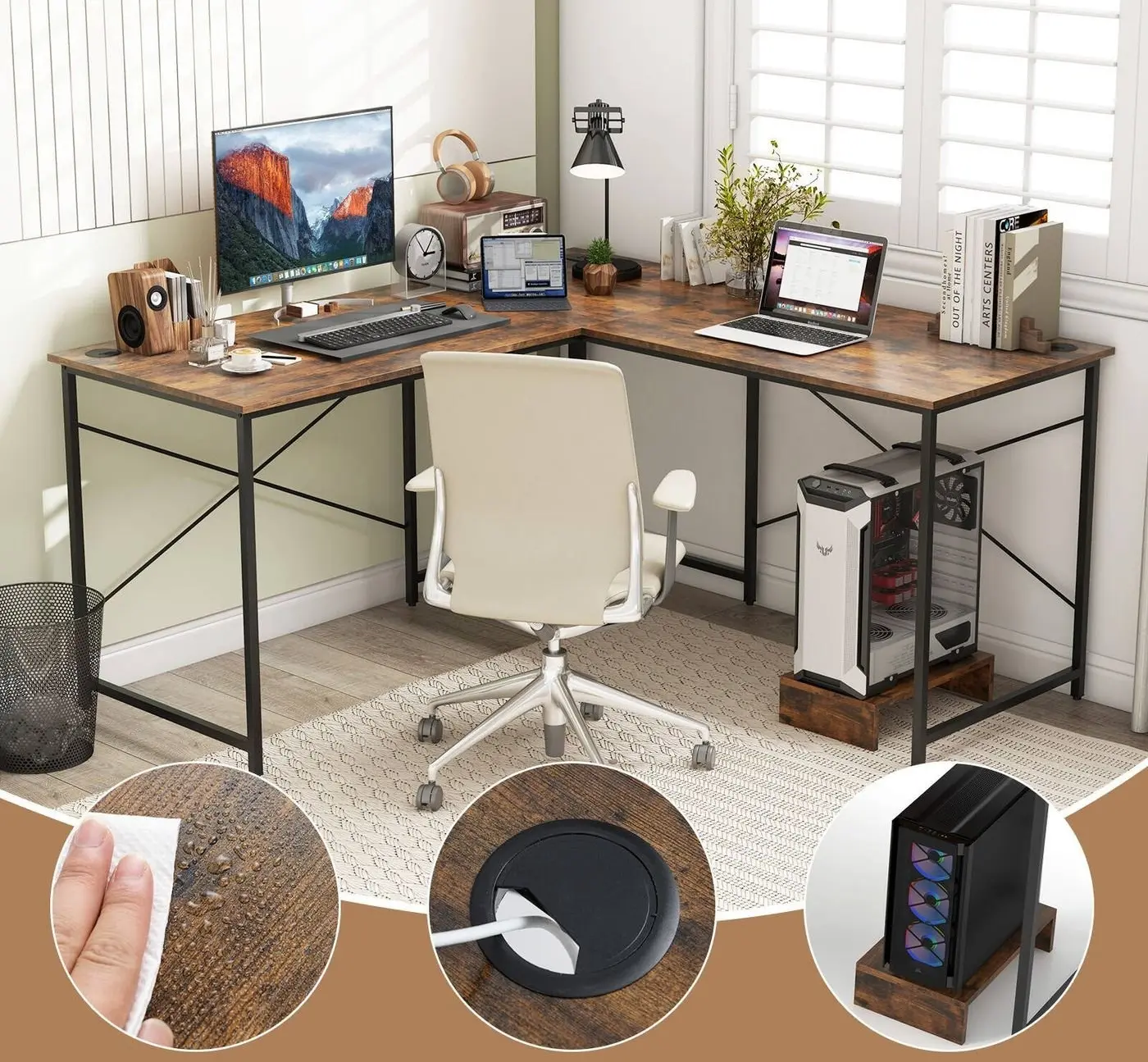 Masa de calculator Costway CB10791DE-CF (Brown)