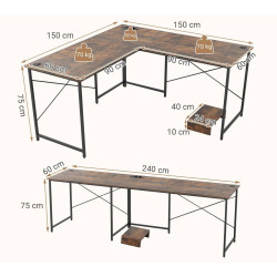 Masa de calculator Costway CB10791DE-CF (Brown) Thumb