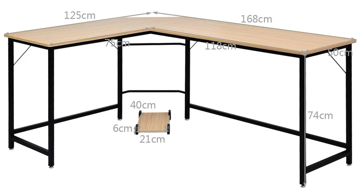 Стол компьютерный Costway HW61782CF (Brown)