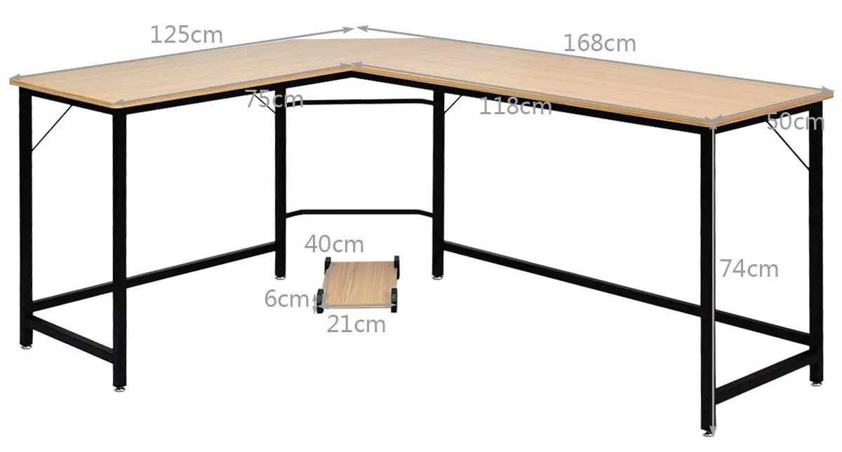 Masa de calculator Costway HW61782NA (Natural)