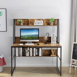 Masa de calculator Costway HW65967TN (Rustic Brown) Thumb