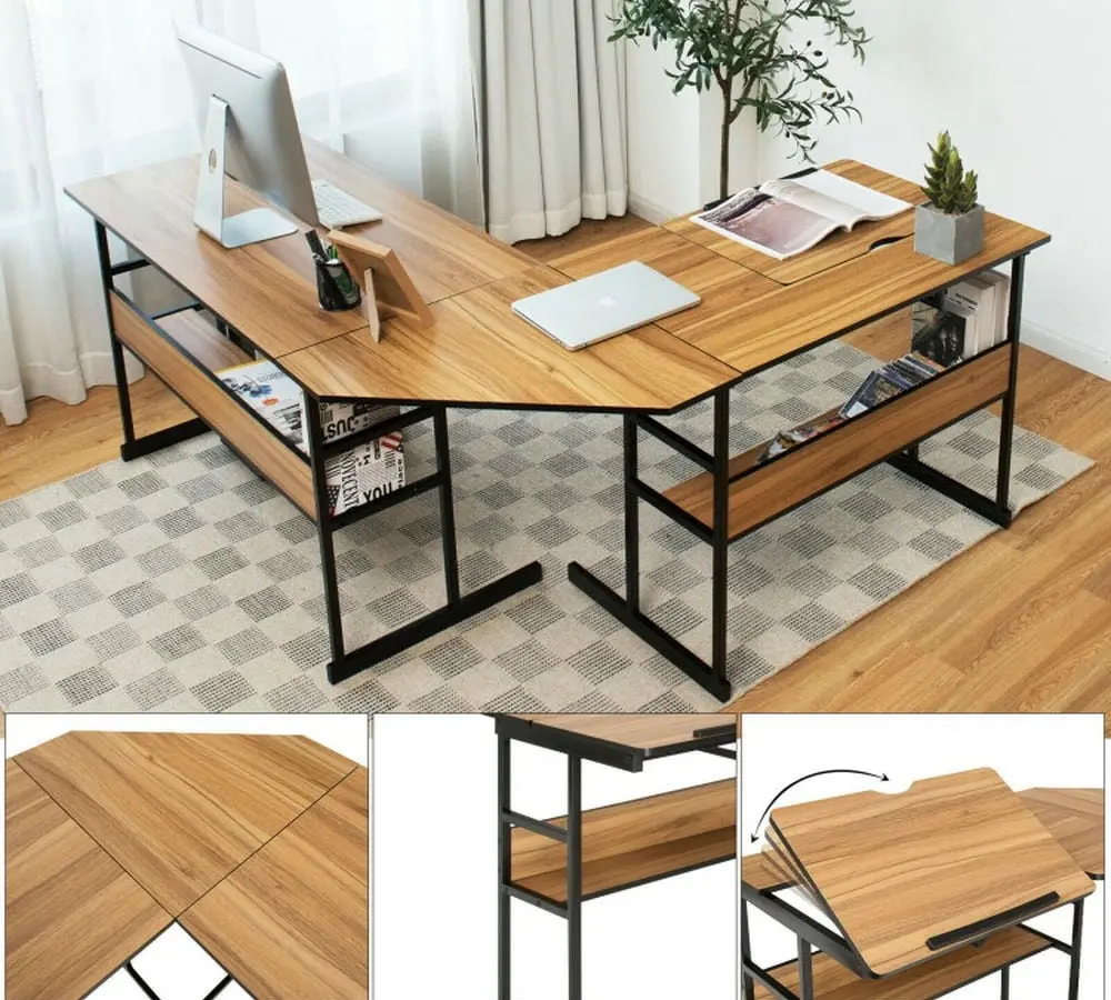 Masa de calculator Costway HW66803WT (Walnut)