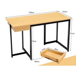 Masa pentru calculator Costway HW67259NA (Natural) Thumb