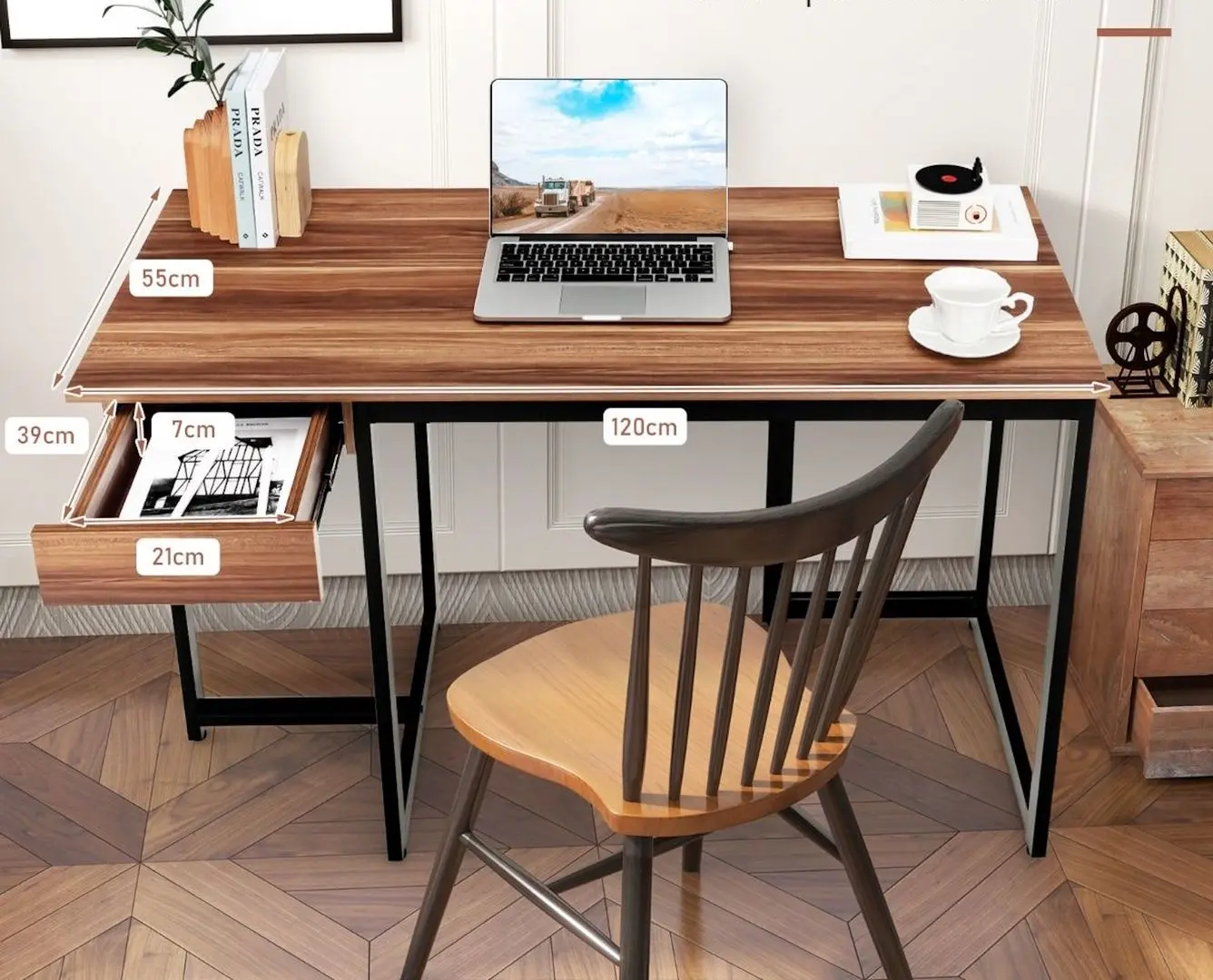 Стол компьютерный Costway HW67259WT (Walnut)