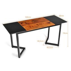 Masa pentru calculator Costway HW67467BK (Black/Rustic Brown) Thumb