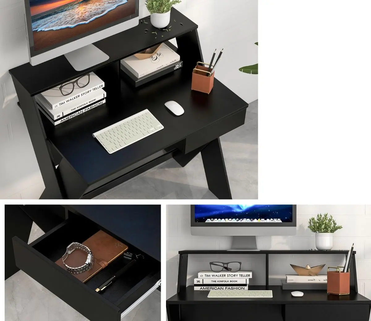 Стол компьютерный Costway JV10759BK (Black)