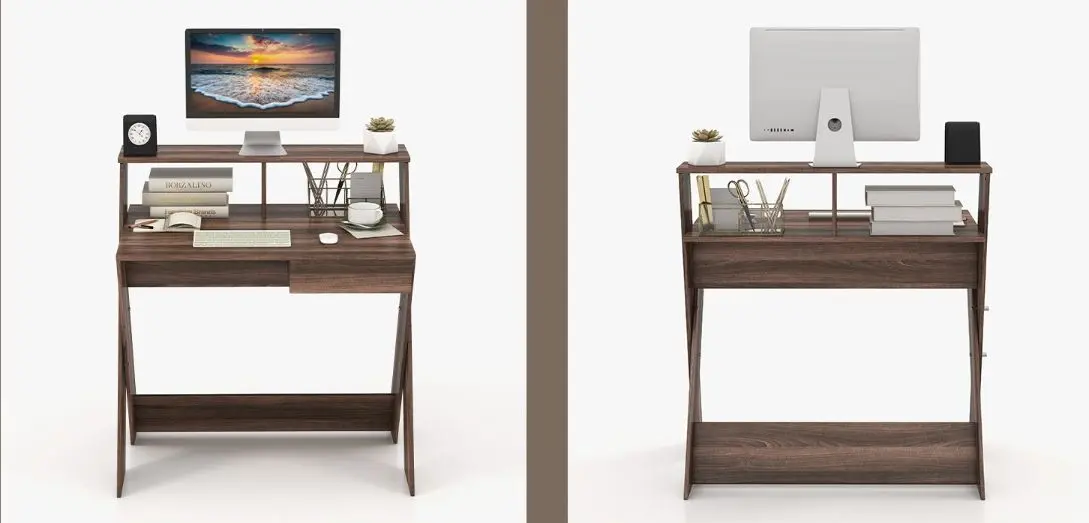 Стол компьютерный Costway JV10759WN (Walnut)