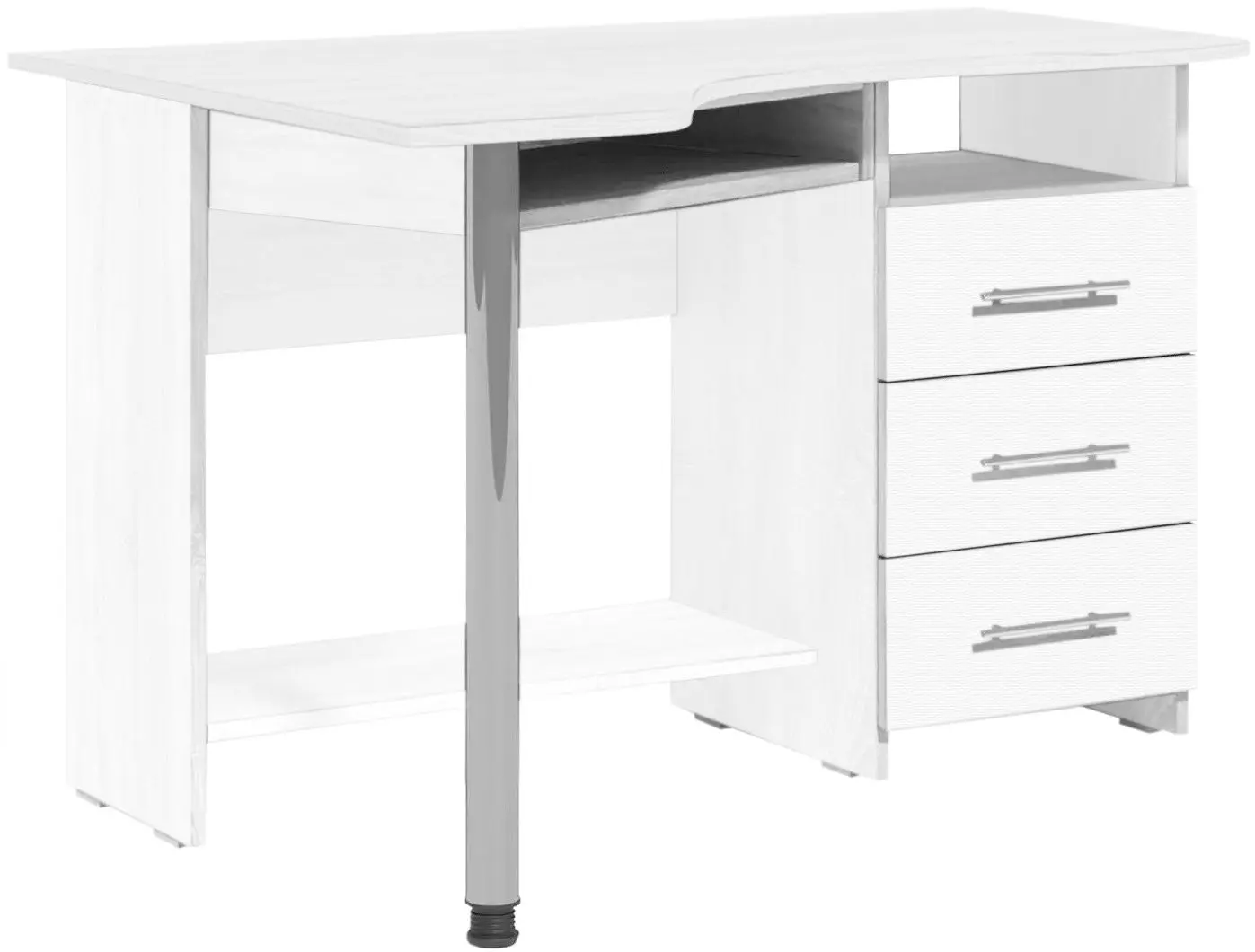 Masa de calculator Fabrik Home CK-09 tumba pe dreapta (Ash White)