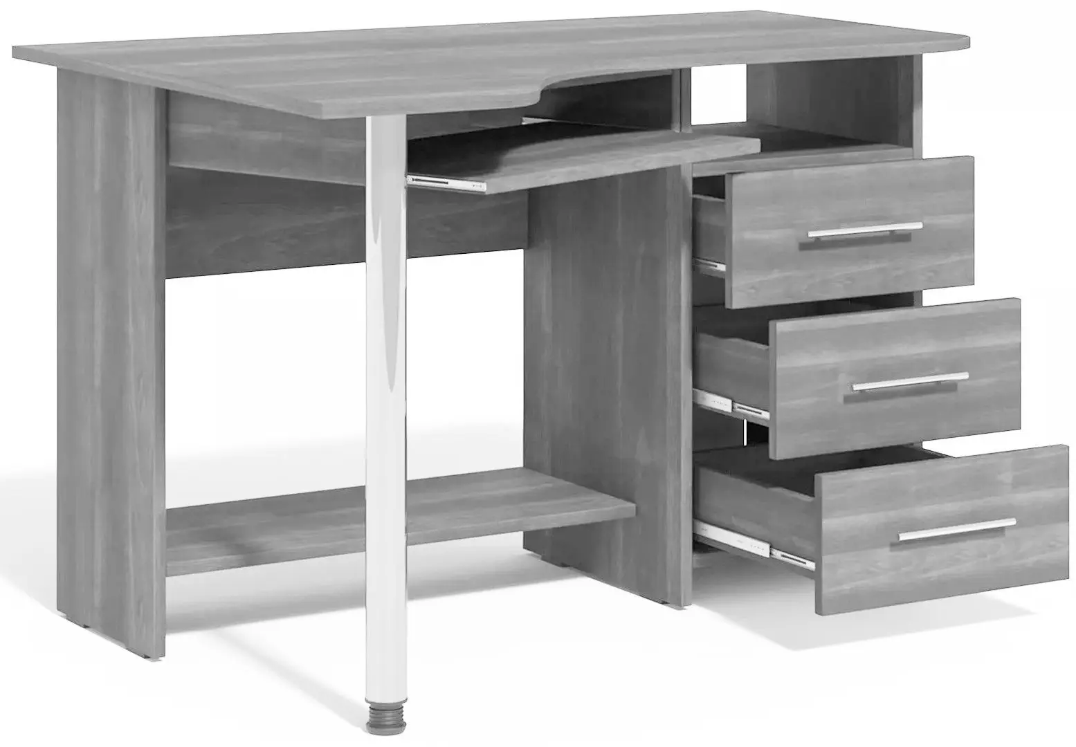 Masa de calculator Fabrik Home CK-09 tumba pe dreapta (Ash White)