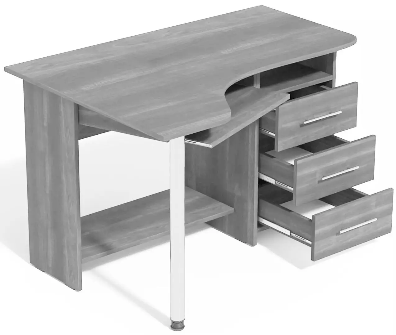 Masa de calculator Fabrik Home CK-09 tumba pe dreapta (Ash White)