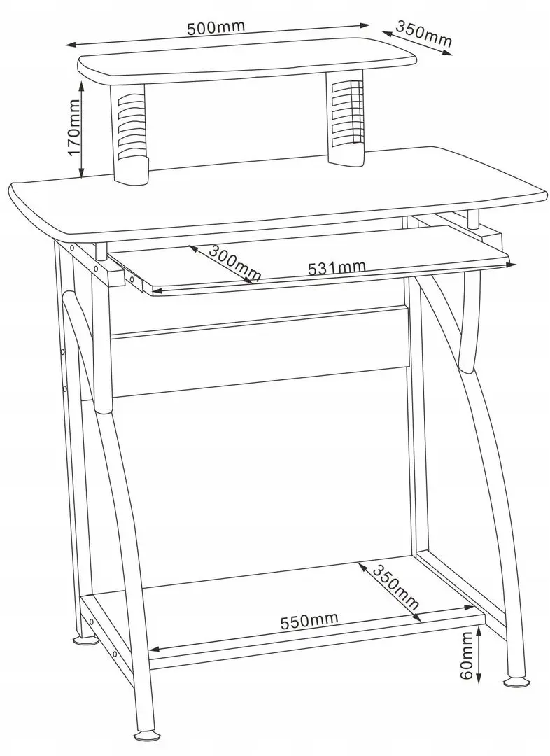 Masa pentru calculator Signal B-07 (Dark Brown) - 2