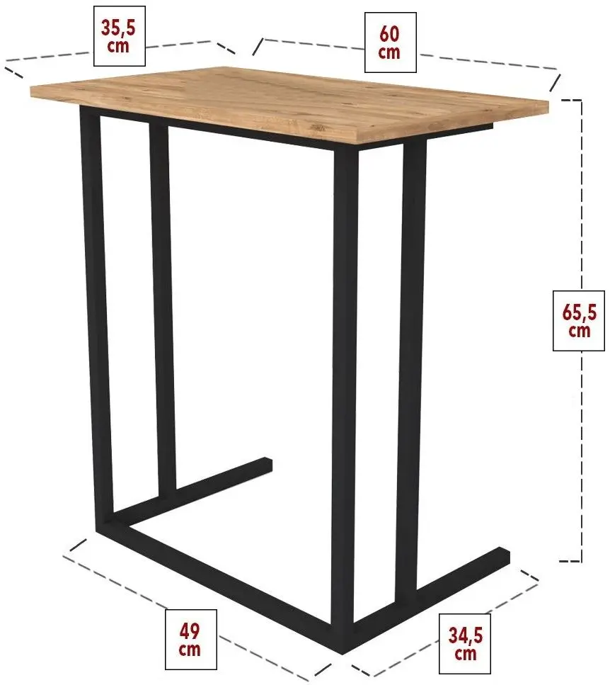 Masa de calculator Fabulous Metal (Pine/Black)