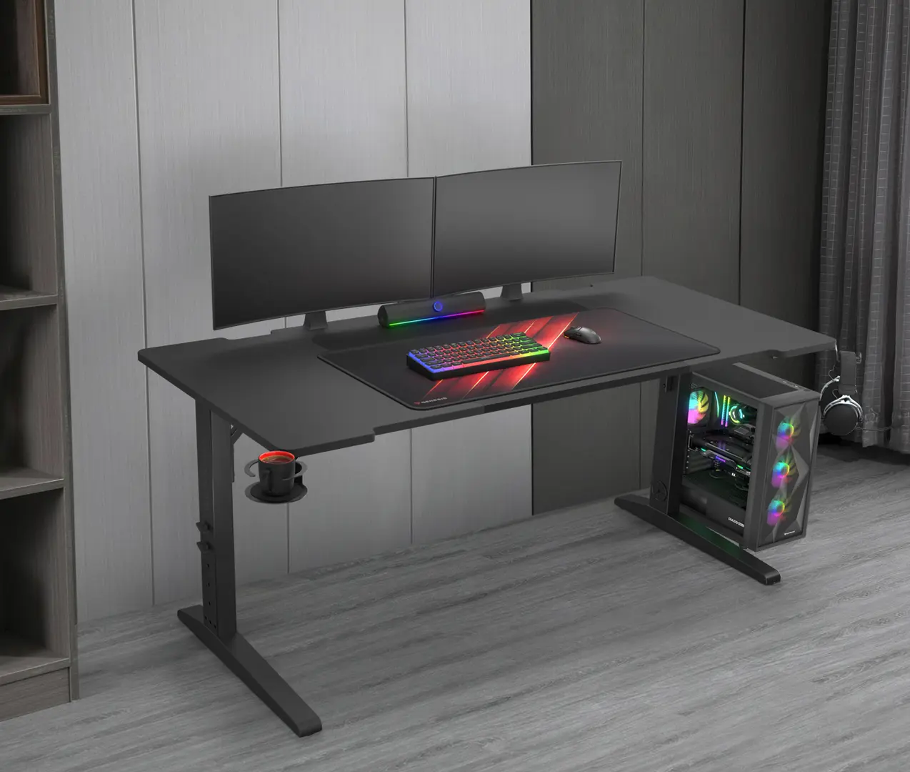 Masa de calculator gaming Genesis Holm Modular RGB 160 (Black)