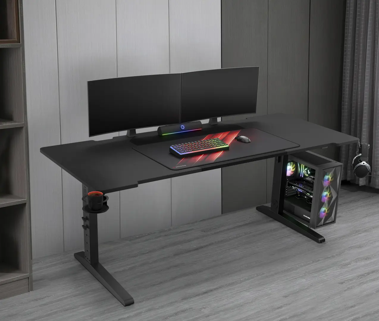 Masa de calculator gaming Genesis Holm Modular RGB 180 (Black)