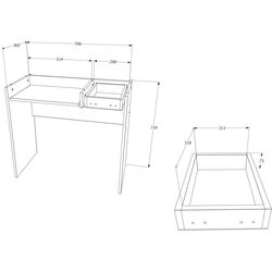 Стол компьютерный Haaus Carp 1Я (Sonoma Oak) Thumb
