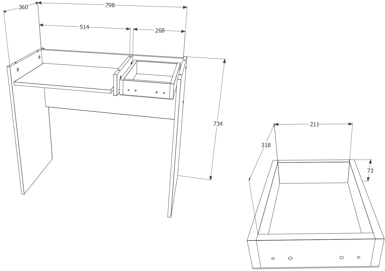 Стол компьютерный Haaus Carp 1Я (Sonoma Oak)