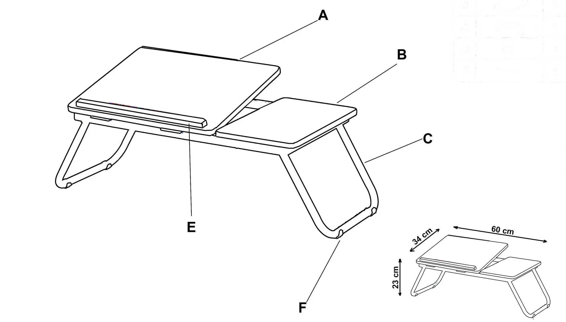 Подставка для ноутбука Halmar B19 (Dark walnut) - 3