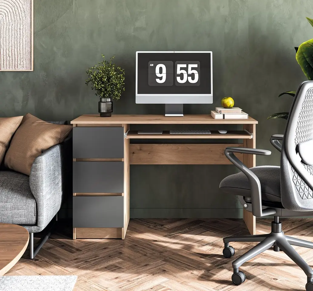 Masa de calculator Halmar Cino (Artisan Oak/Graphite)