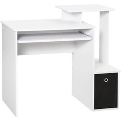 Masa de calculator Homcom 836-263WT 100x40x86 cm (White/Black) Thumb