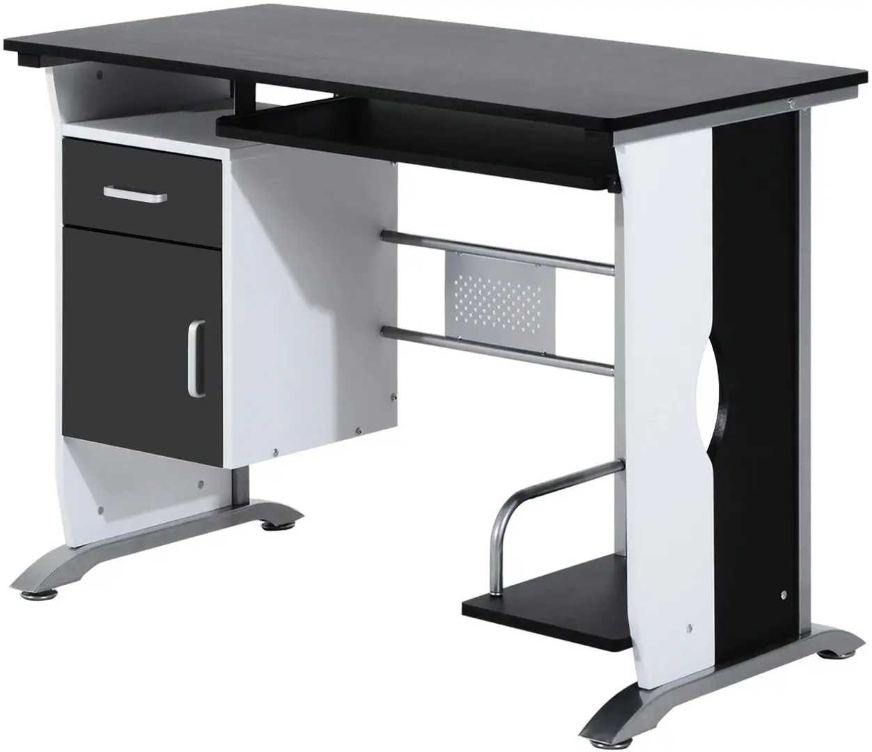 Компьютерный стол Homcom 920-019BK 100x52x75 cm (White/Black)