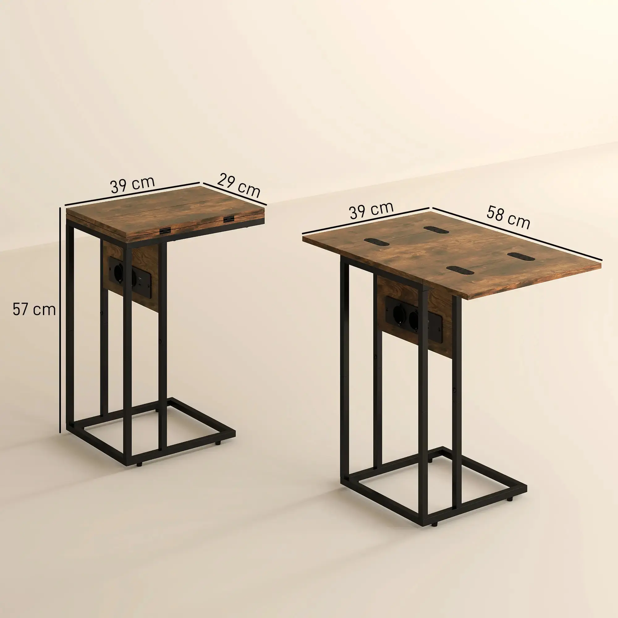 Masa pentru laptop Homcom 83B-227V90RB (Rustic Brown) - 4