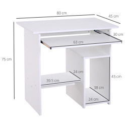 Стол компьютерный Homcom 836-092WT (White) Thumb