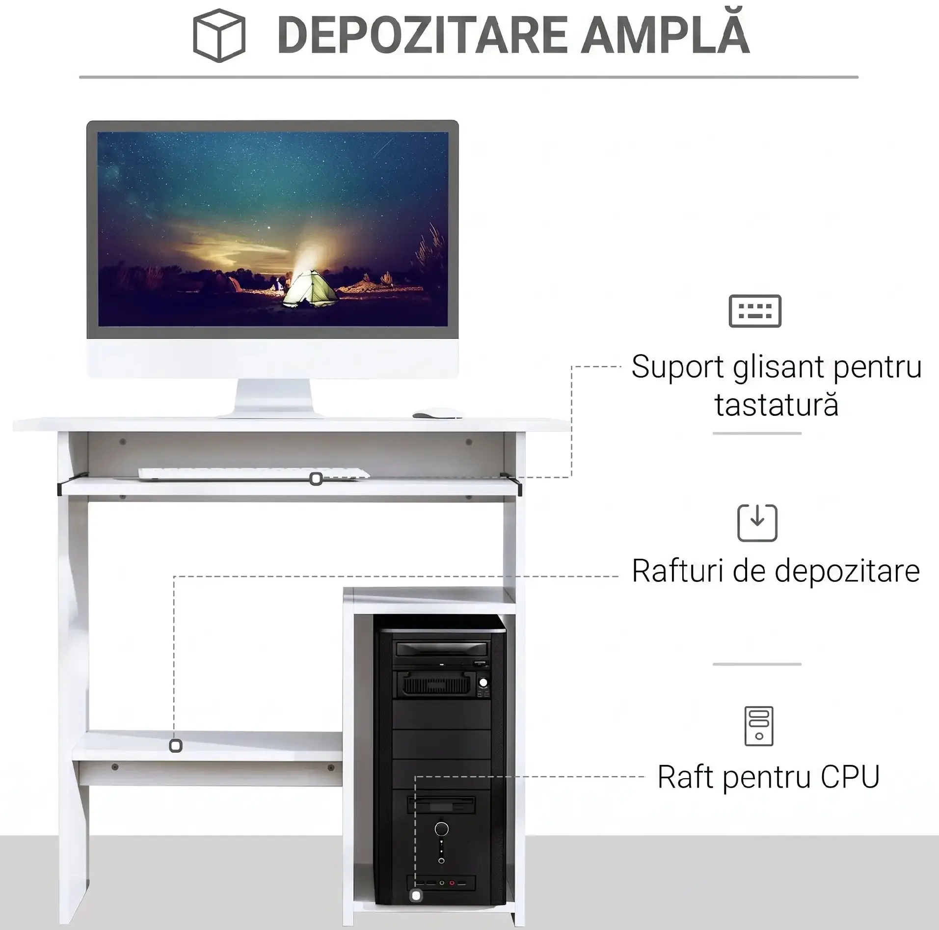 Стол компьютерный Homcom 836-092WT (White) - 6