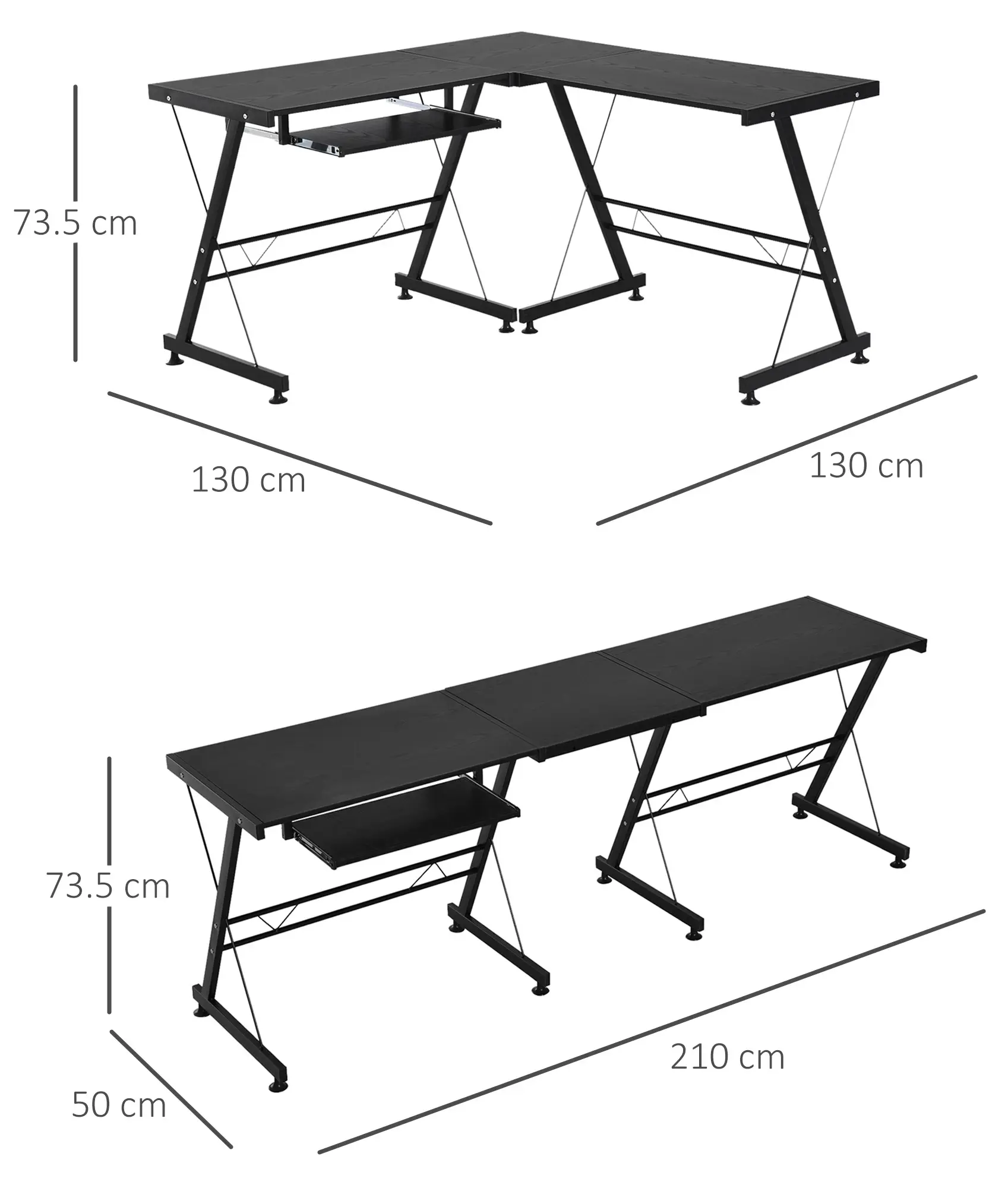 Стол компьютерный Homcom 836-124BK (Black) - 9