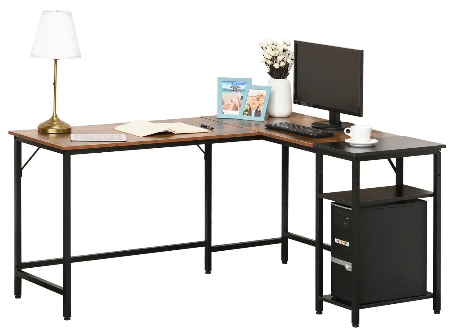 Стол компьютерный Homcom 836-287 (Vintage Brown/Black)
