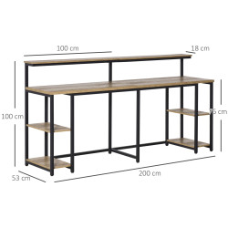 Стол компьютерный Homcom 836-374 (Natural/Black) Thumb