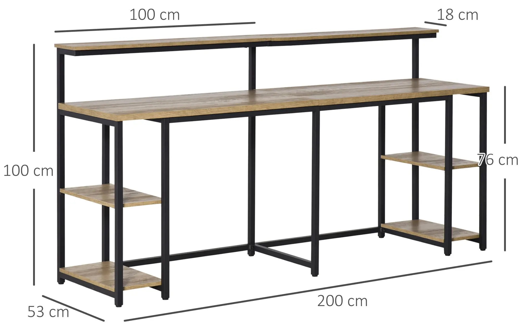 Стол компьютерный Homcom 836-374 (Natural/Black) - 3