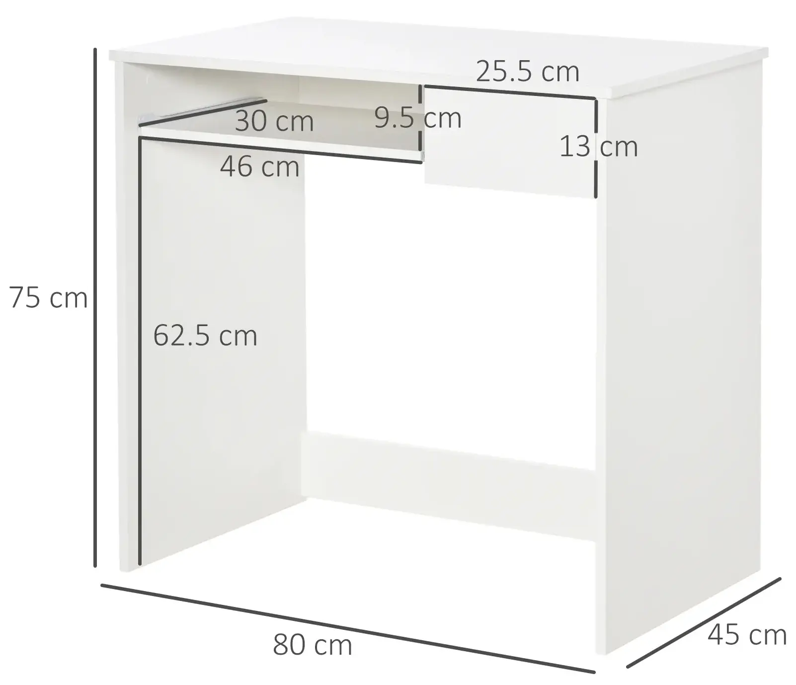 Стол компьютерный Homcom 836-410WT (White) - 5