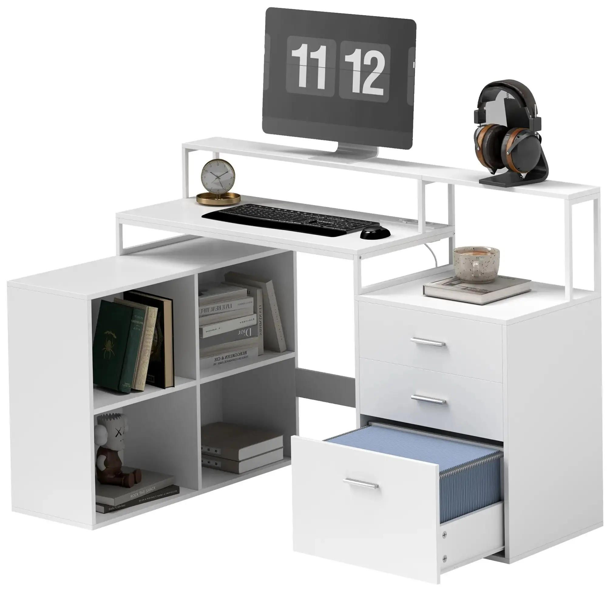 Стол компьютерный Homcom 836-586V90WT (White) - 2