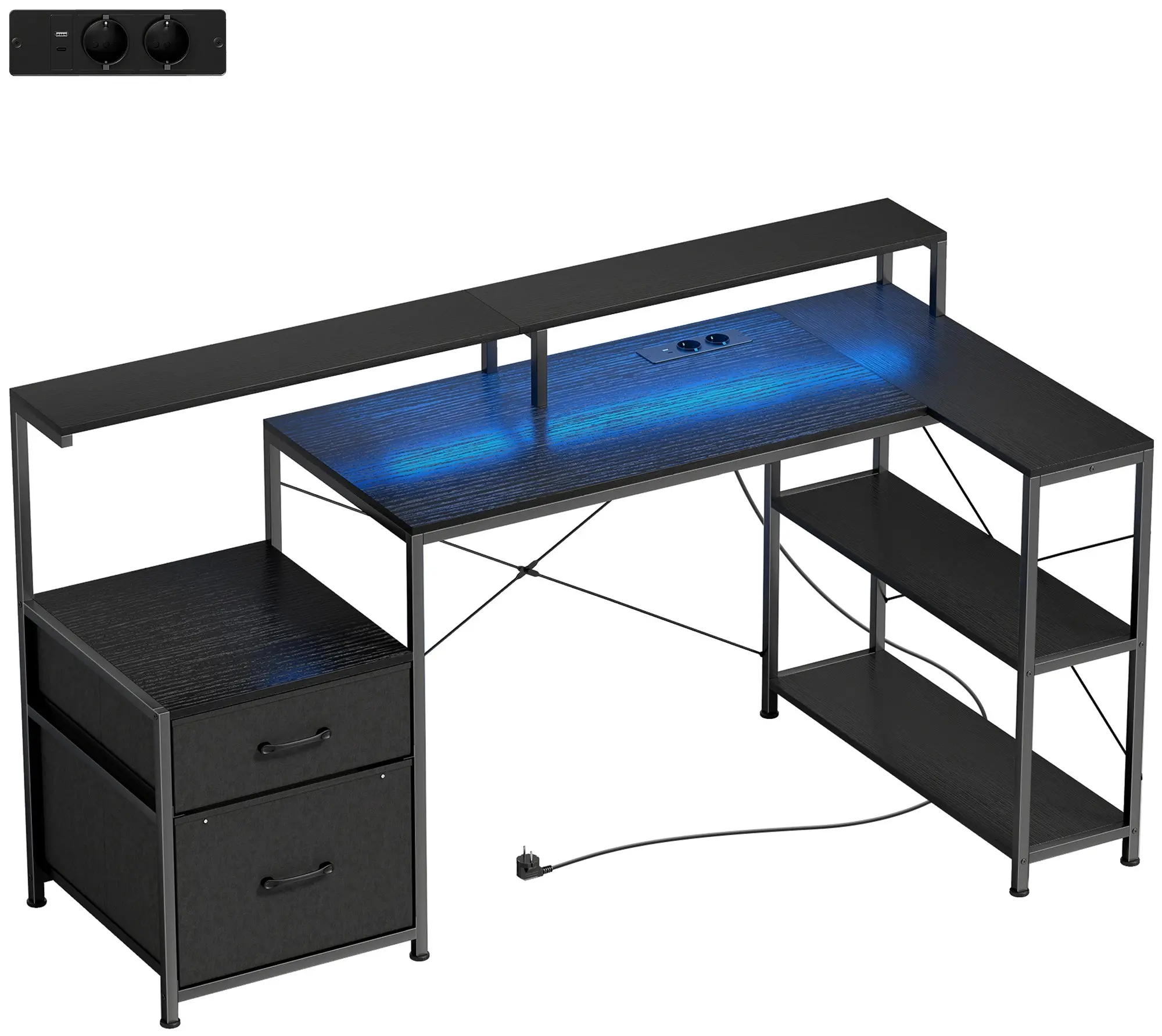 Стол компьютерный Homcom 836-677V90BK (Black) - 2